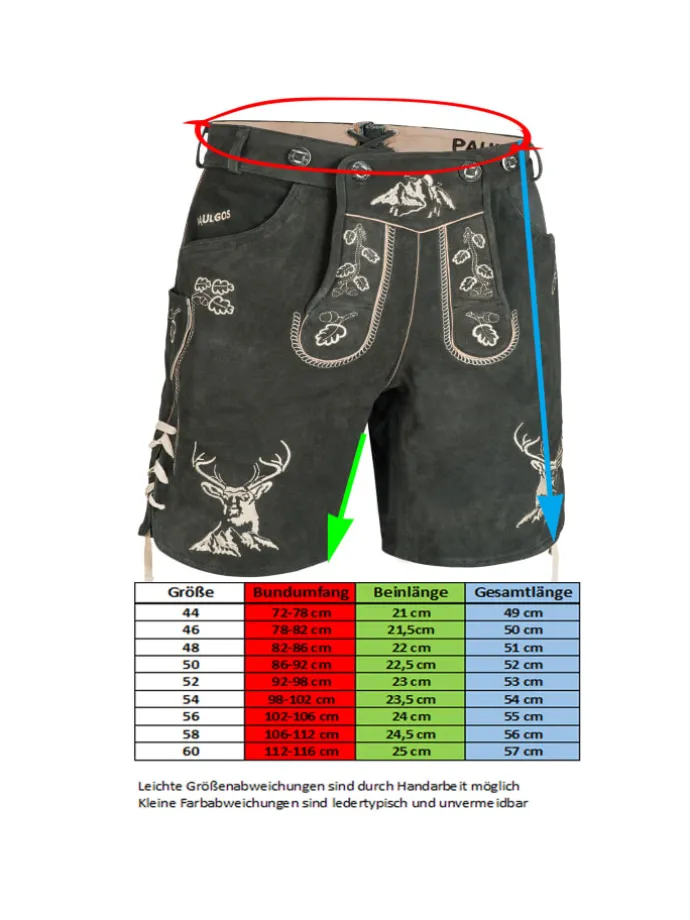 Lederhose Kurz Echtleder HK4 in Grau