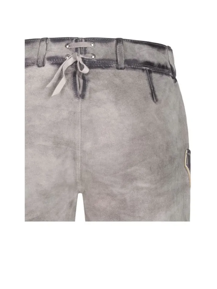 Lederhose kurz Tiana L in Silber