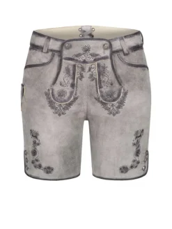 Lederhose kurz Tiana M in Silber