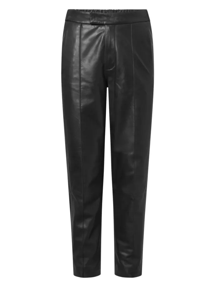 Lederhose PINTUCK in schwarz