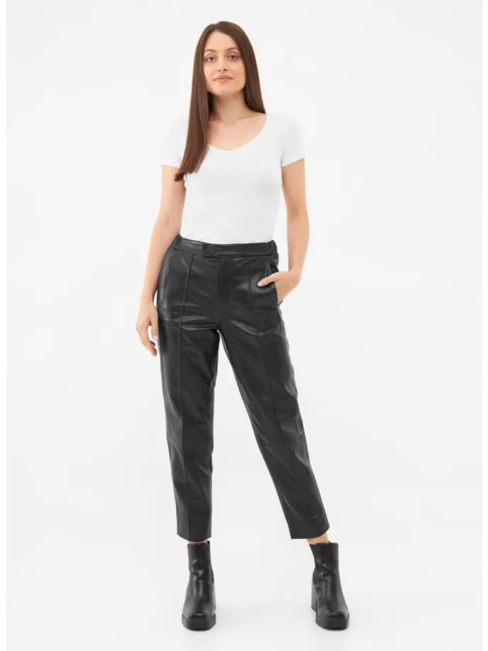 Lederhose PINTUCK in schwarz