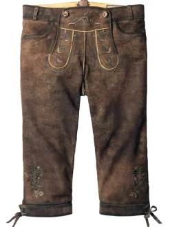 Lederhose "Suzan" in stein geäscht