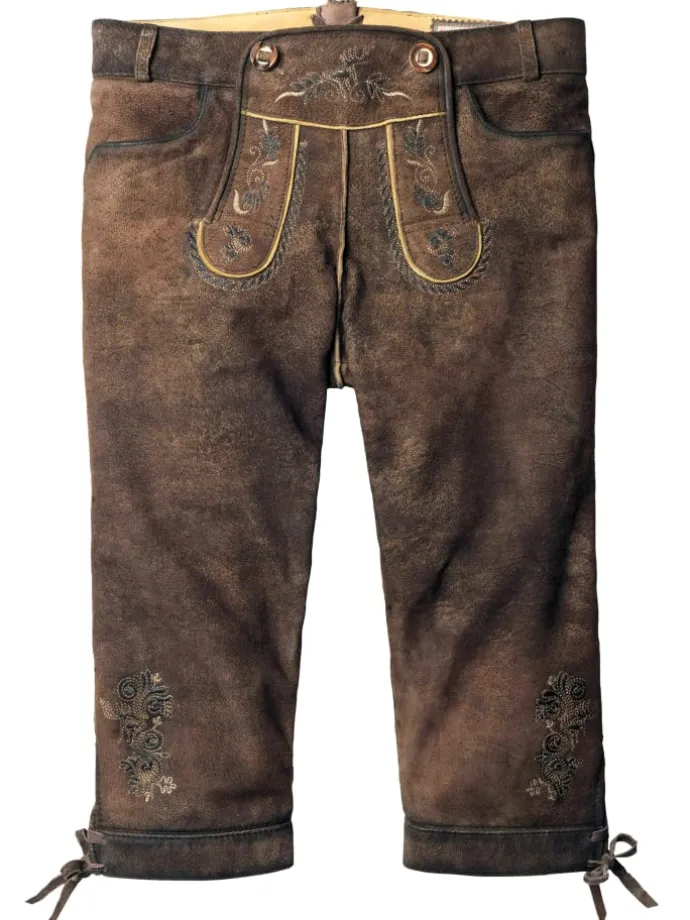 Lederhose "Suzan" in stein geäscht