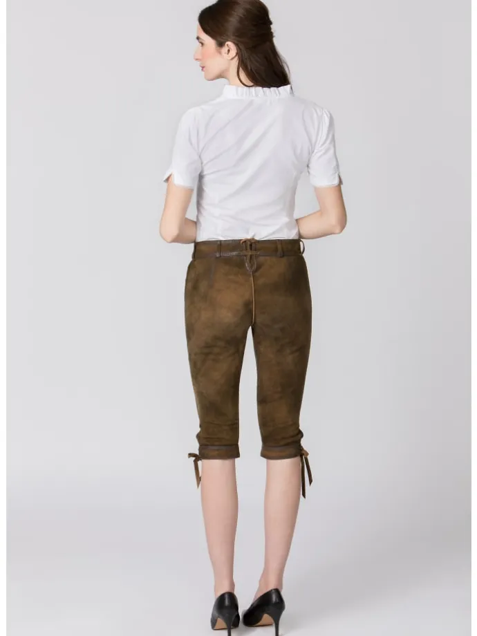 Lederhose "Suzan" in stein geäscht