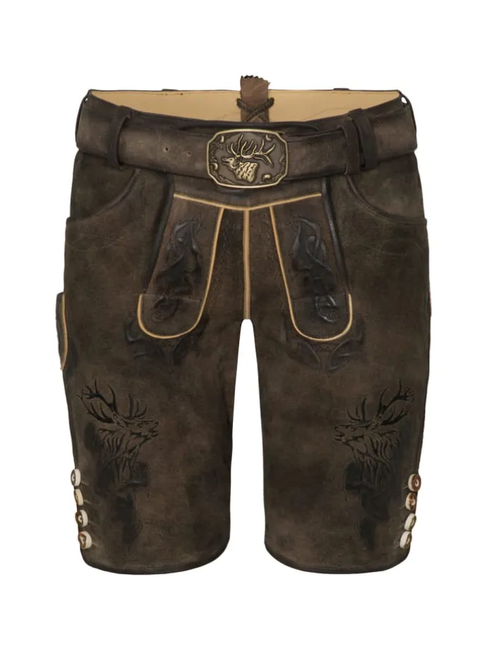 Lederhose Wayen in dunkelbraun