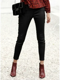 Lederimitathose in schwarz