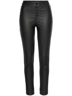 Lederimitathose in schwarz