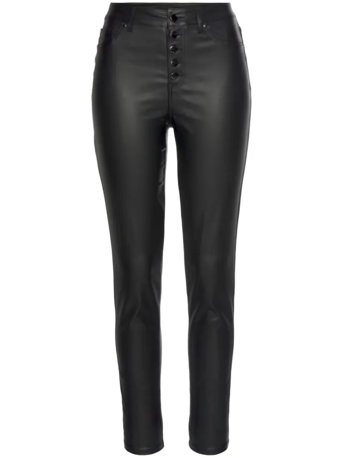 Lederimitathose in schwarz