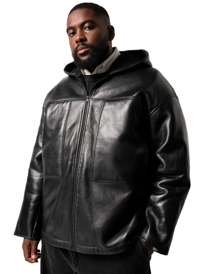 Lederjacke in schwarz