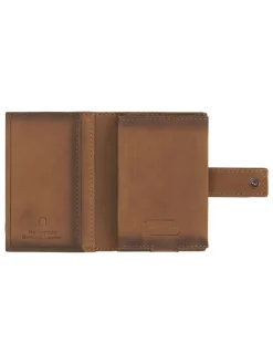 Leder-Kartenetui "Dallas" in Cognac - (B)7 x (H)10 x (T)1,5 cm