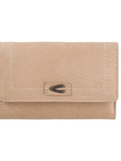 Leder-Kartenetui in Beige - (B)14 x (H)9,5 x (T)3 cm