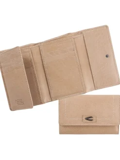 Leder-Kartenetui in Beige - (B)14 x (H)9,5 x (T)3 cm