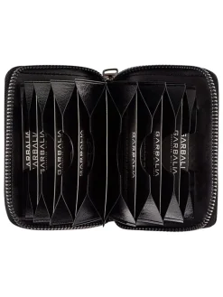 Leder-Kartenetui in Schwarz - (B)11 x (H)8 x (T)2 cm