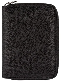 Leder-Kartenetui in Schwarz - (B)11 x (H)8 x (T)2 cm