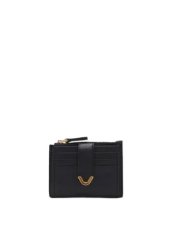 Leder-Kartenetui in Schwarz - (B)11 x (H)8 cm