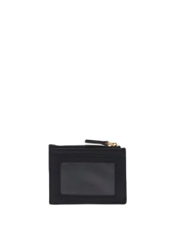 Leder-Kartenetui in Schwarz - (B)11 x (H)8 cm