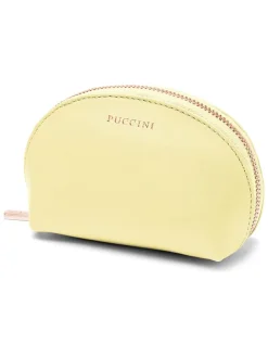 Leder-Kosmetiktasche "Zen" in Gelb - (B)13,5 x (H)8,5 x (T)5,5 cm