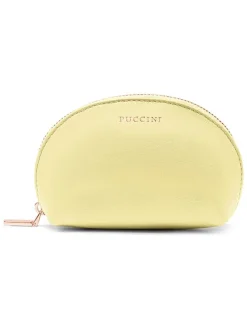 Leder-Kosmetiktasche "Zen" in Gelb - (B)13,5 x (H)8,5 x (T)5,5 cm
