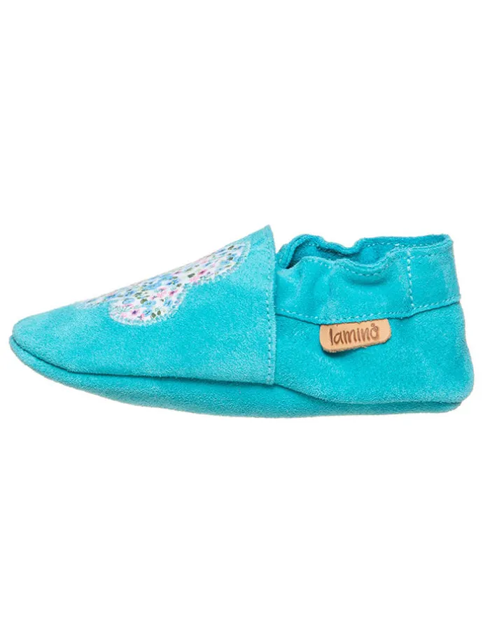 Leder-Krabbelschuhe in Türkis