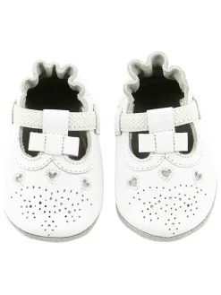 Leder-Krabbelschuhe "Pretty Star" in Weiß