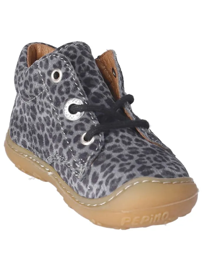 Leder-Lauflernschuhe "Dots" in Grau