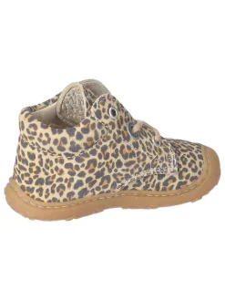 Leder-Lauflernschuhe "Dots" in Beige/ Braun