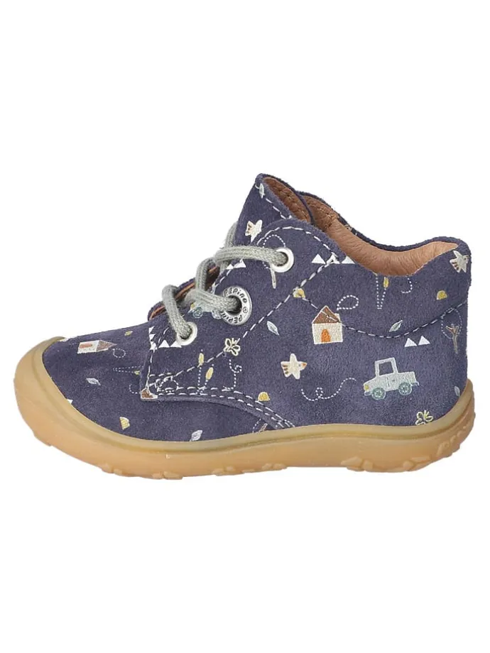 Leder-Lauflernschuhe "Dots" in Dunkelblau