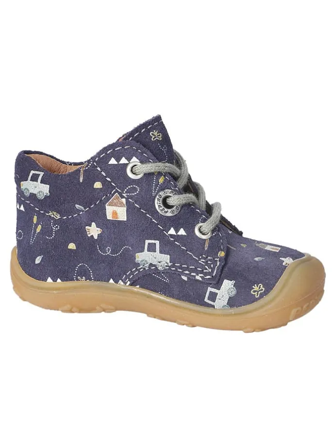 Leder-Lauflernschuhe "Dots" in Dunkelblau