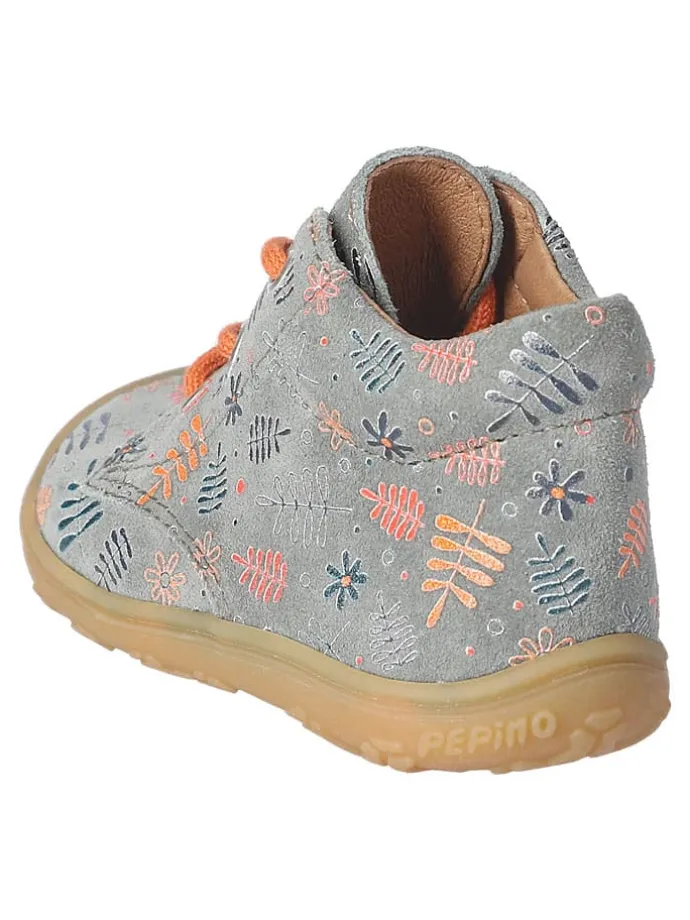 Leder-Lauflernschuhe "Dots" in Grau
