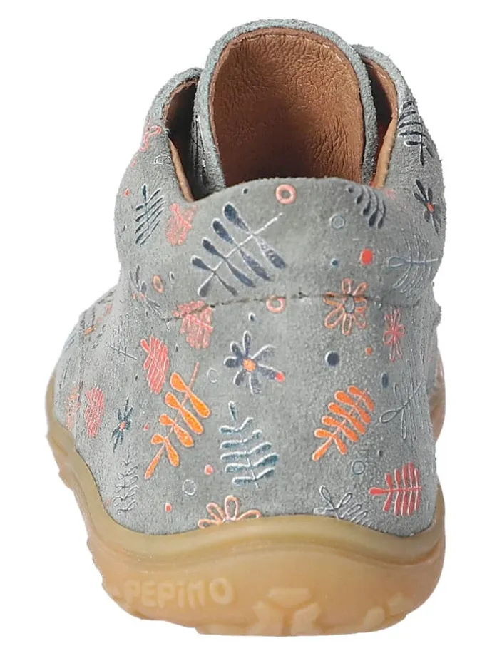 Leder-Lauflernschuhe "Dots" in Grau