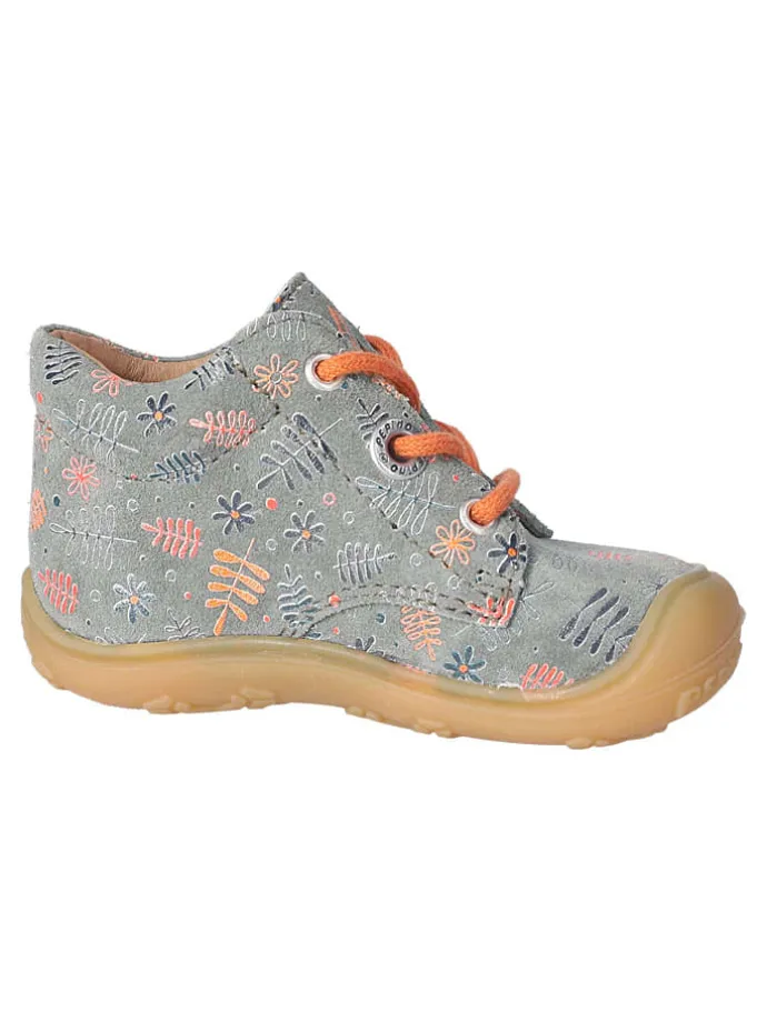 Leder-Lauflernschuhe "Dots" in Grau