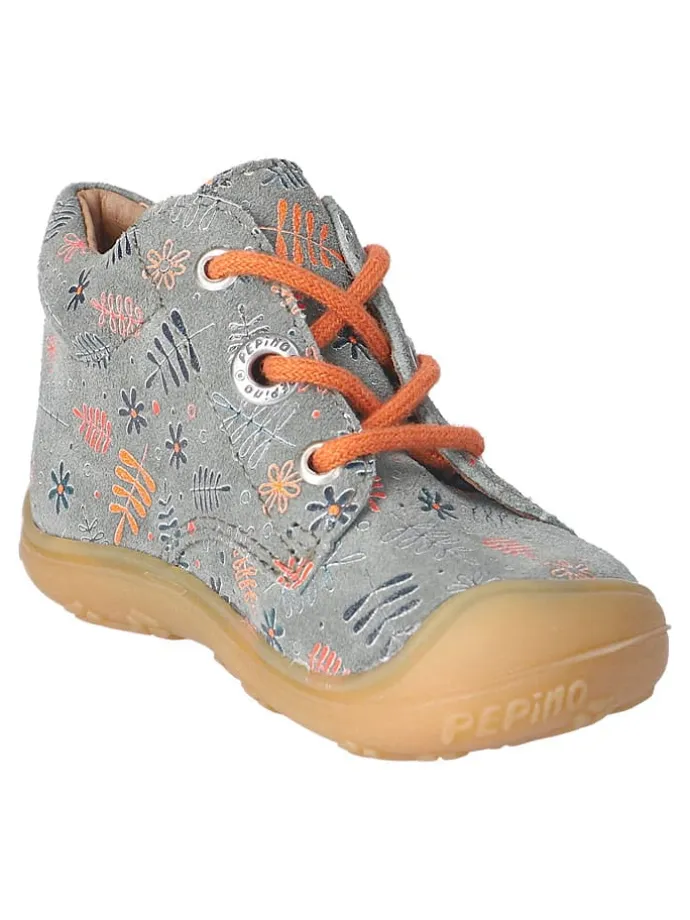 Leder-Lauflernschuhe "Dots" in Grau
