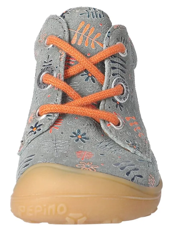 Leder-Lauflernschuhe "Dots" in Grau