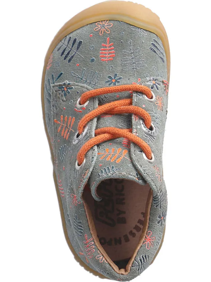 Leder-Lauflernschuhe "Dots" in Grau