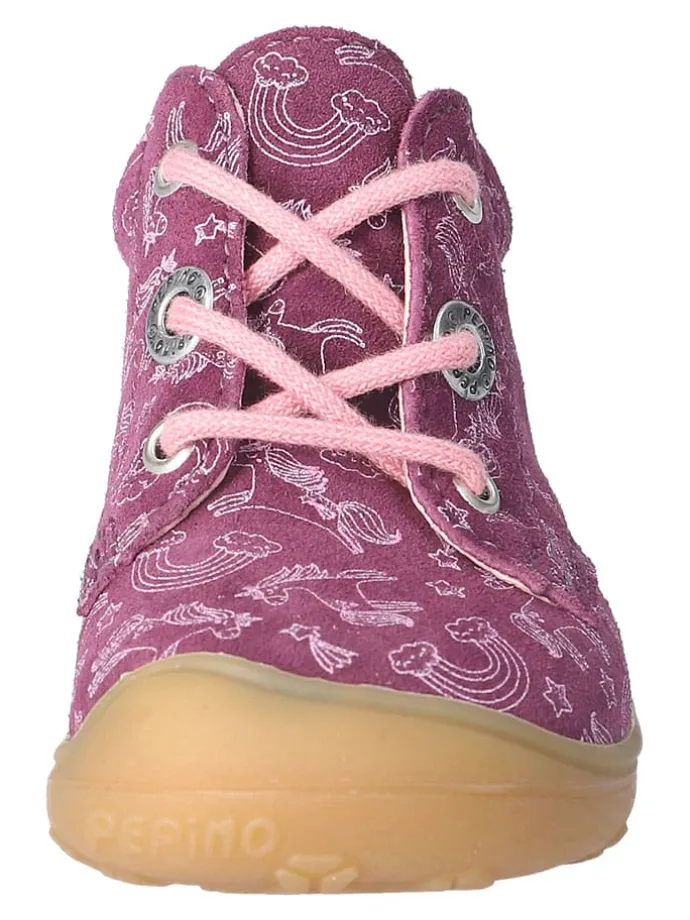 Leder-Lauflernschuhe "Dots" in Lila