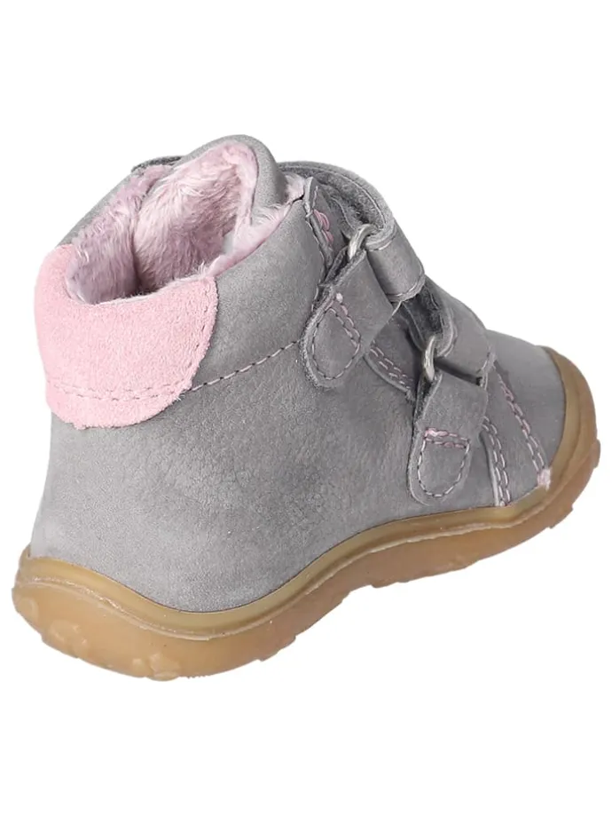 Leder-Lauflernschuhe "Gedo" in Grau/ Rosa