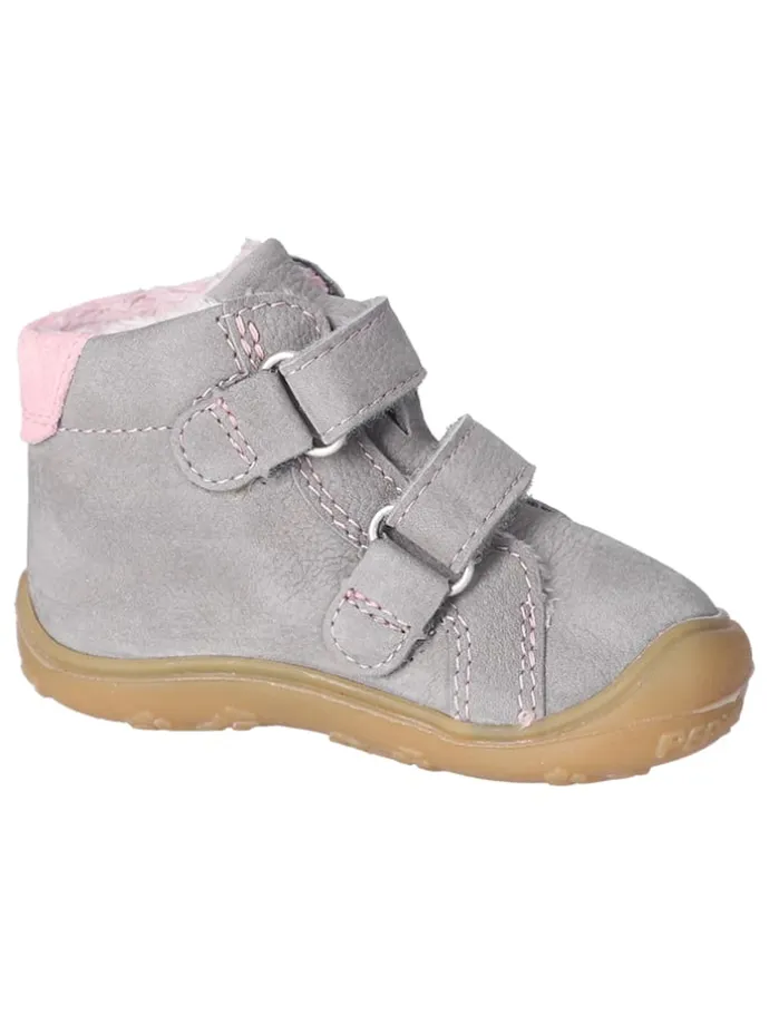 Leder-Lauflernschuhe "Gedo" in Grau/ Rosa
