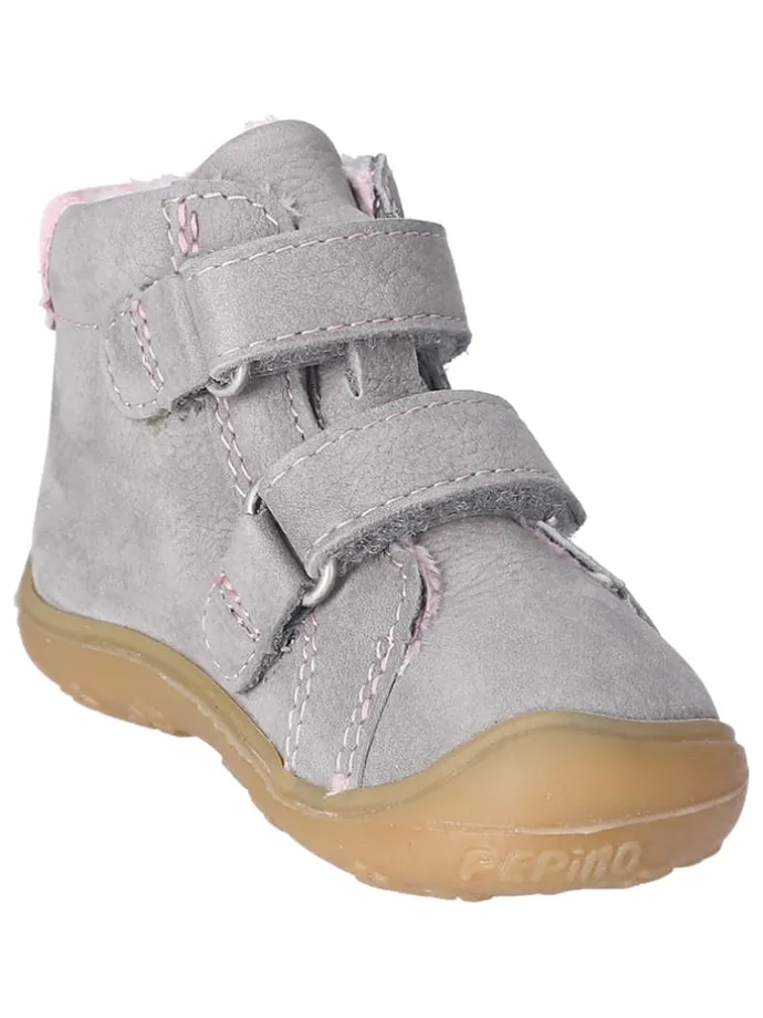 Leder-Lauflernschuhe "Gedo" in Grau/ Rosa