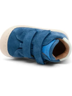 Leder-Lauflernschuhe in Blau/ Weiß