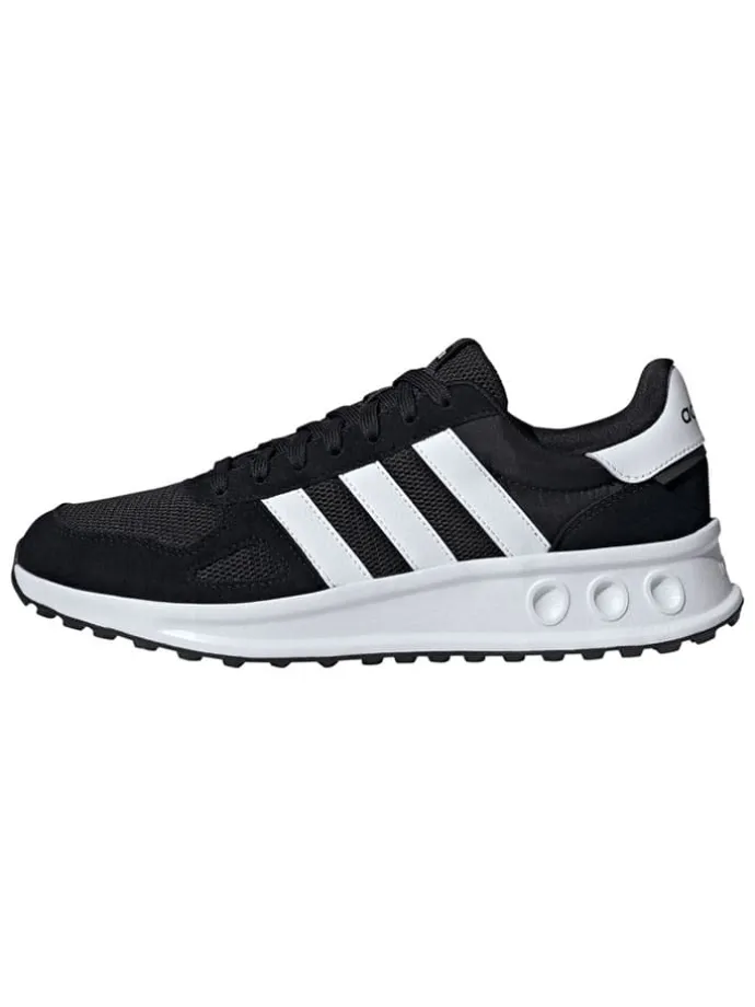 Leder-Laufschuhe "Run 84" in Schwarz/ Weiß