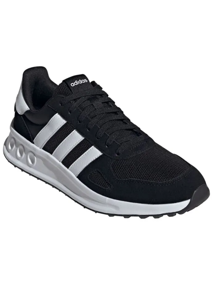Leder-Laufschuhe "Run 84" in Schwarz/ Weiß