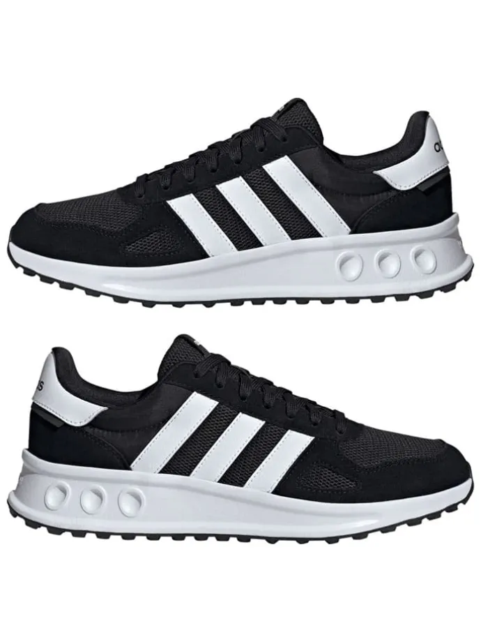Leder-Laufschuhe "Run 84" in Schwarz/ Weiß