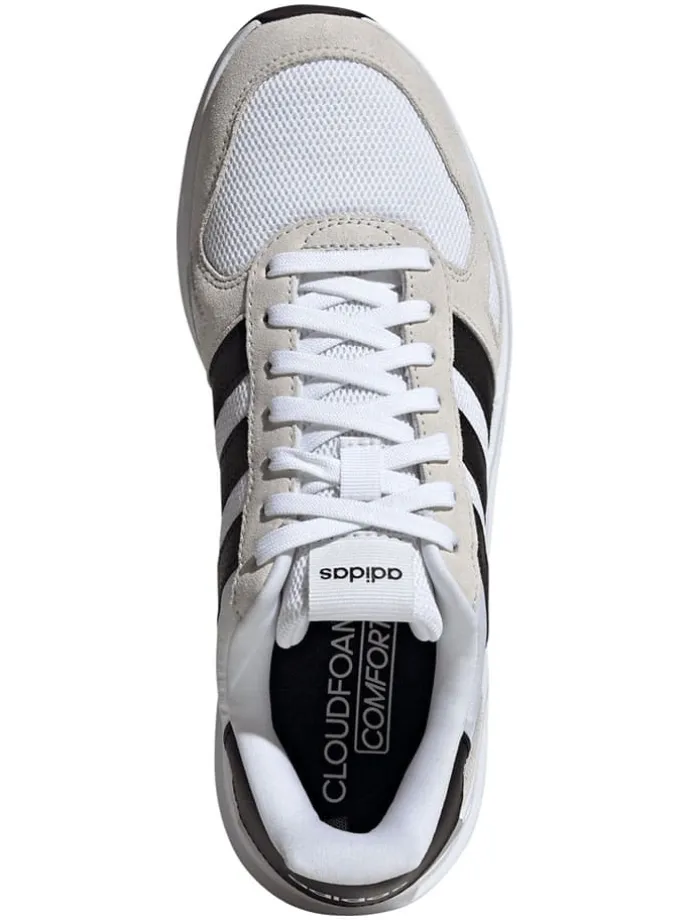 Leder-Laufschuhe "Run 84" in Weiß/ Schwarz/ Beige