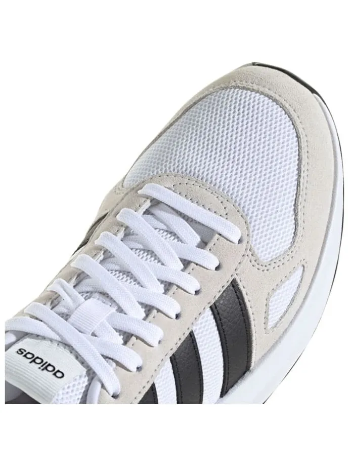 Leder-Laufschuhe "Run 84" in Weiß/ Schwarz/ Beige