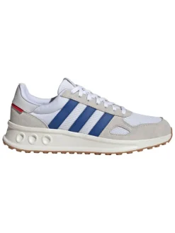 Leder-Laufschuhe "Run 84" in Weiß/ Blau/ Beige