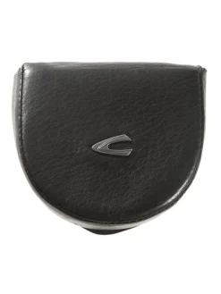 Leder-Münzetui "Vegas" in Schwarz - (B)8,5 x (H)8 x (T)1,5 cm