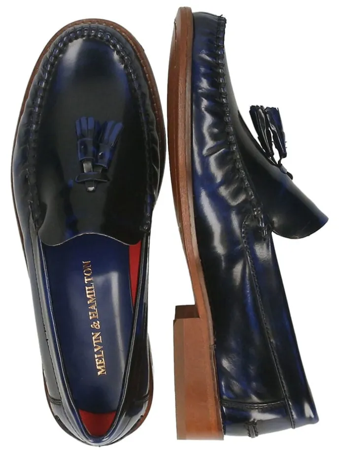 Leder-Mokassins "Edward" in Dunkelblau