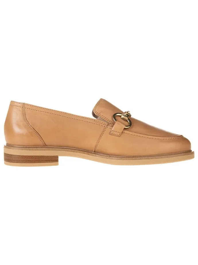 Leder-Mokassins in Beige