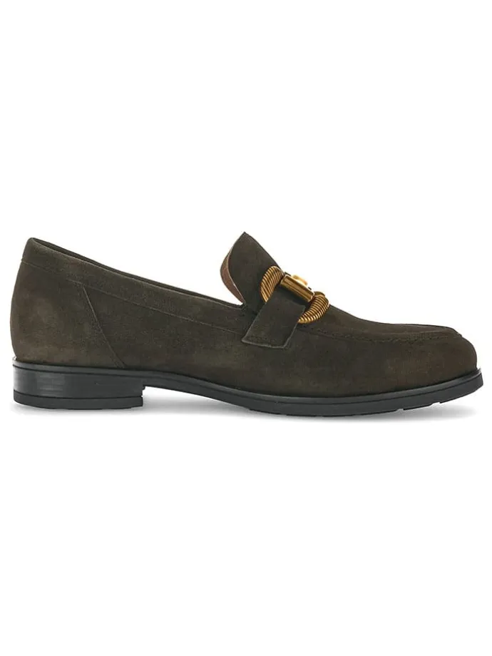 Leder-Mokassins in Khaki