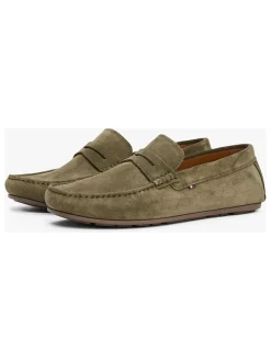 Leder-Mokassins in Khaki